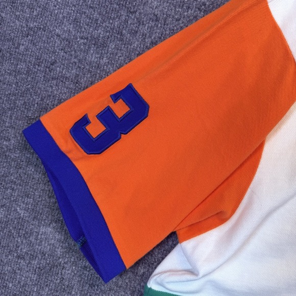 Polo Ralph Lauren Mesh Color Block Polo Shirt Men XLT Pique Big Orange Pony - Picture 6 of 12